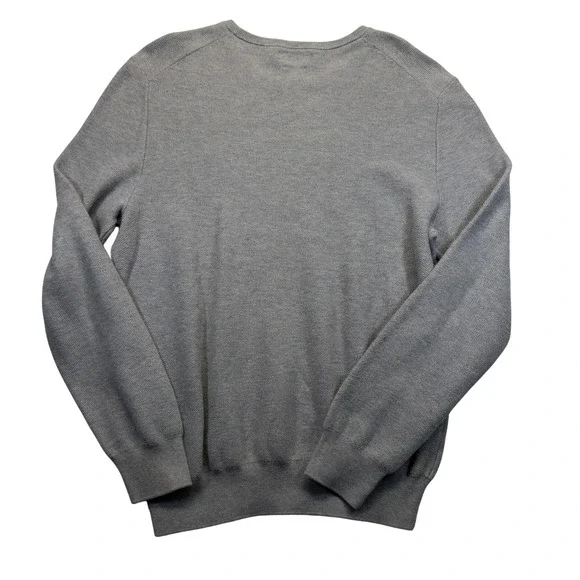 Polo Ralph Lauren Pima Cotton Sweater Men L Gray Crewneck Knit Pony Logo - Picture 3 of 8